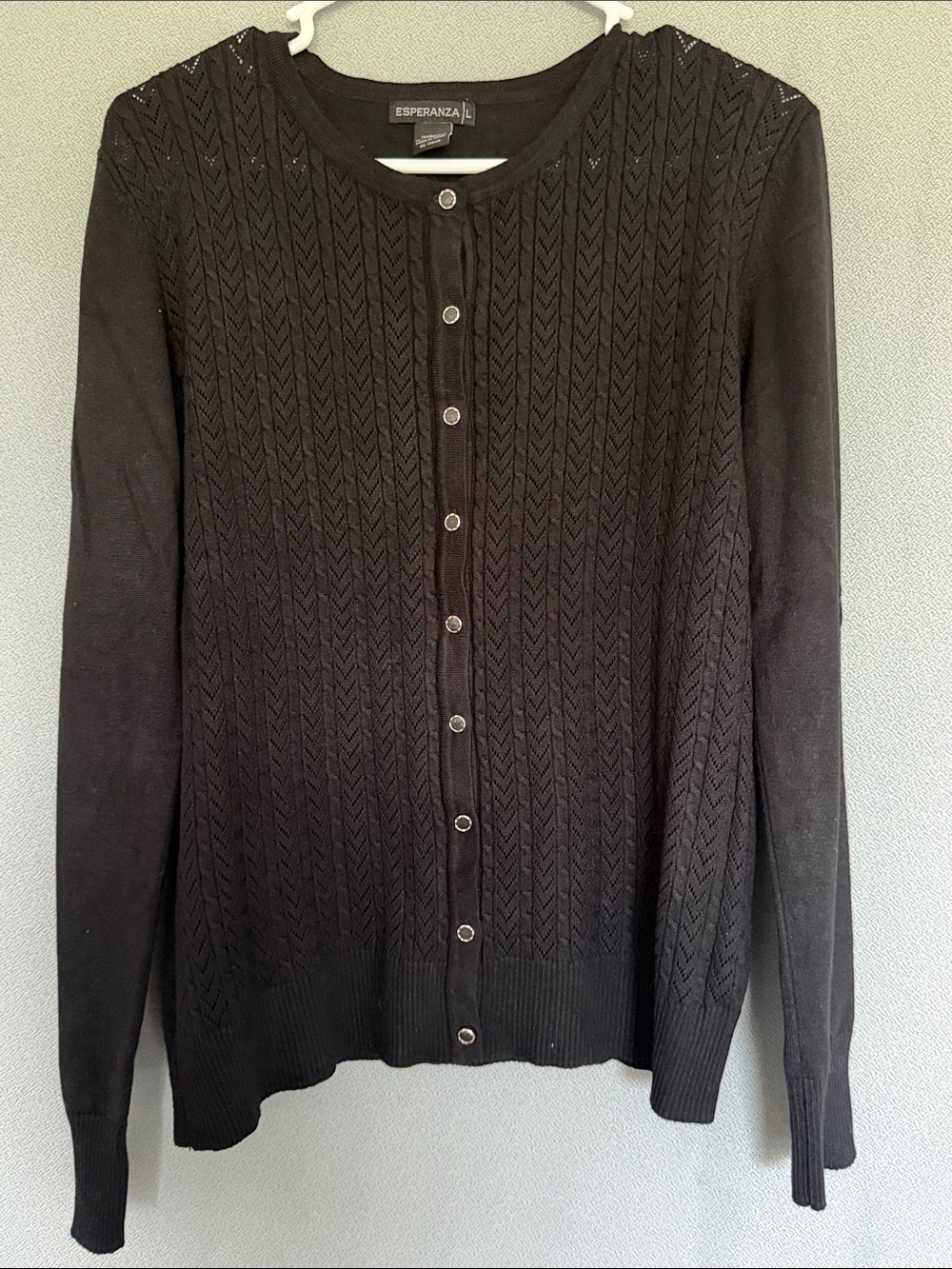 Black Button-Front Cardigan